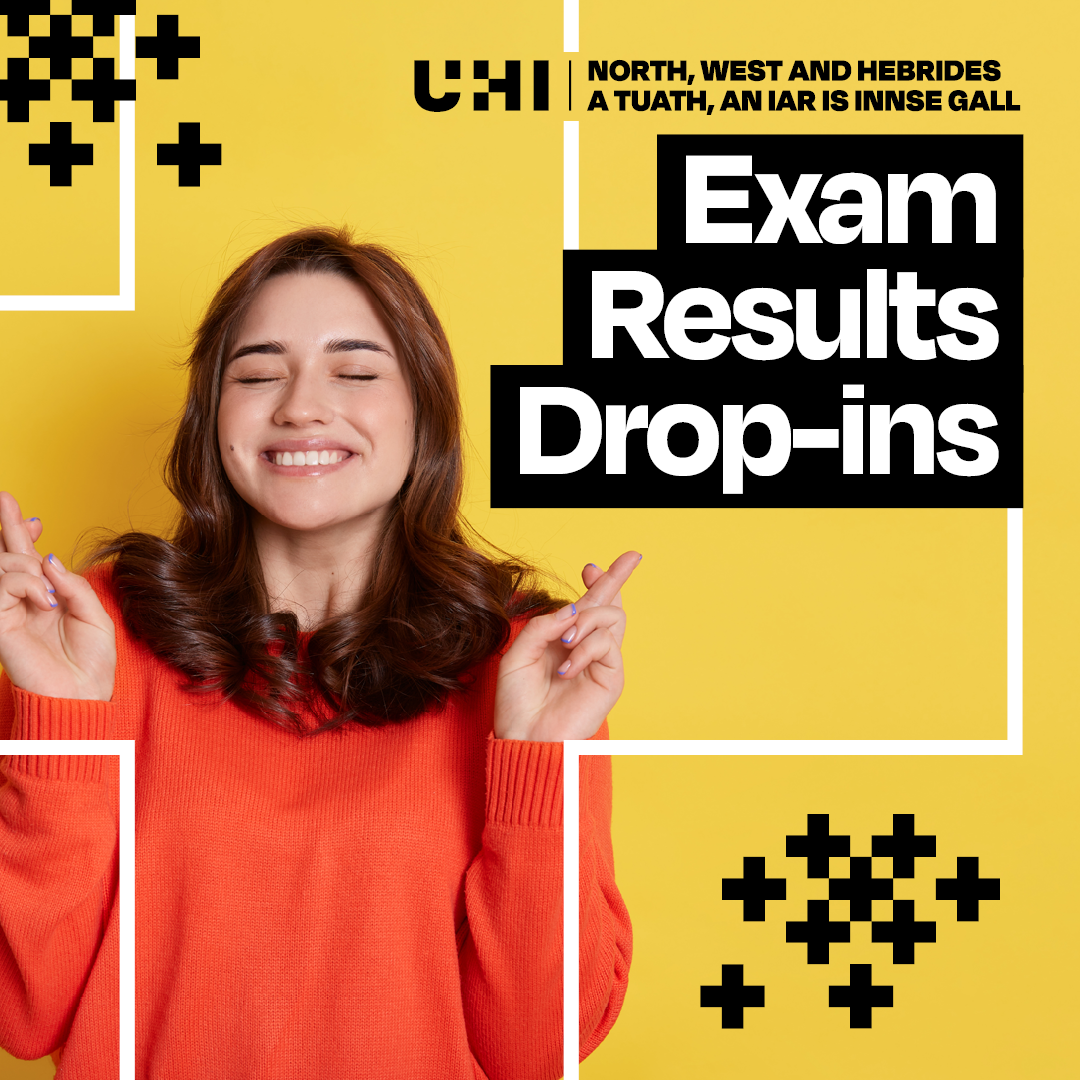 Girl with fingers crossed for exam results drop in at UHI North, West and Hebrides