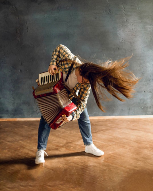 Student playing instrument