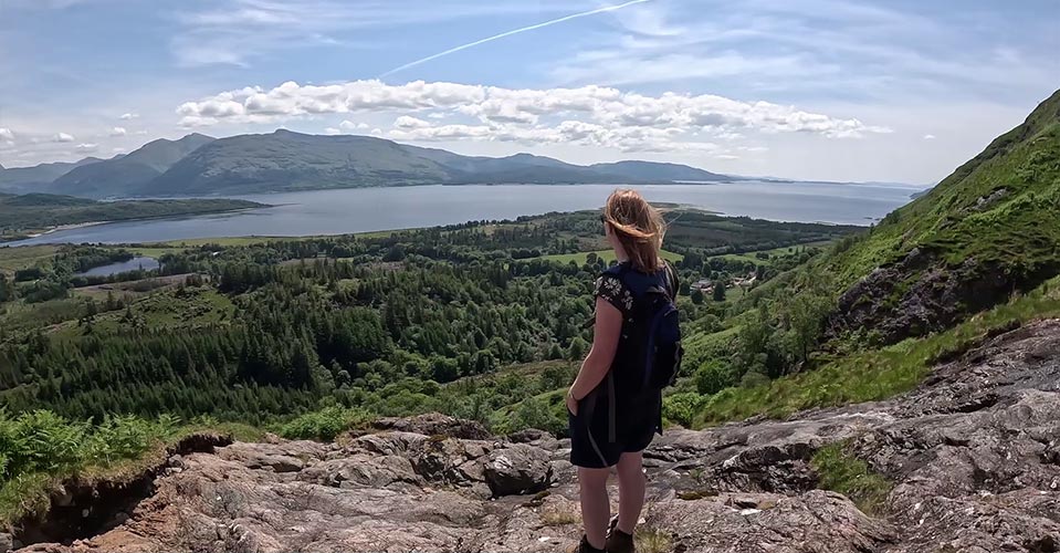 Kendra looking out over Ardgour