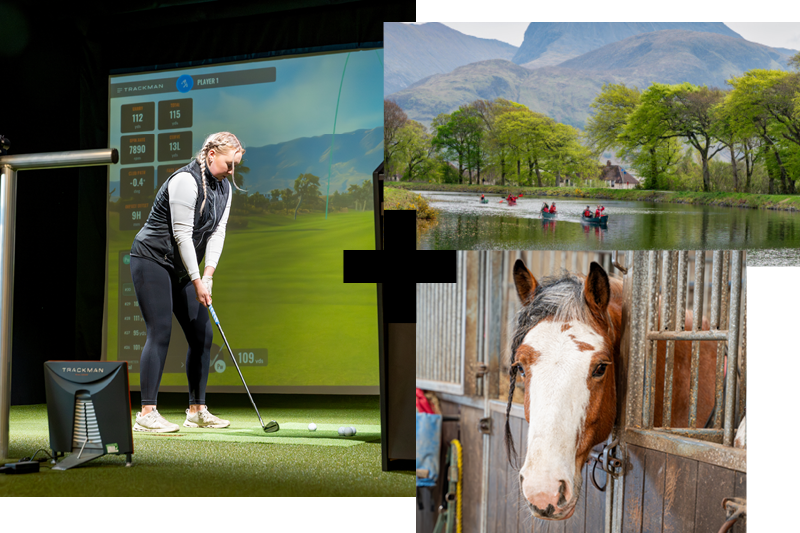 Equine, Adventure and Golf collage