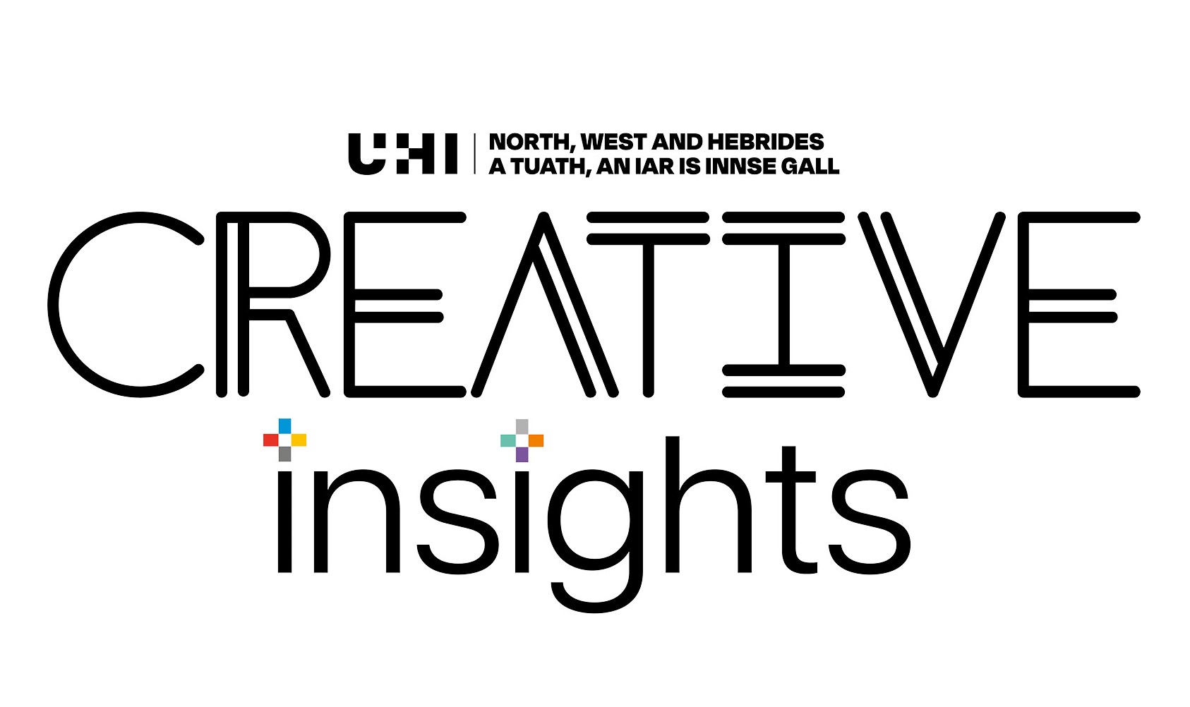creative insights logo - white background with black text that reads creative insights and UHI North, West and Hebrides