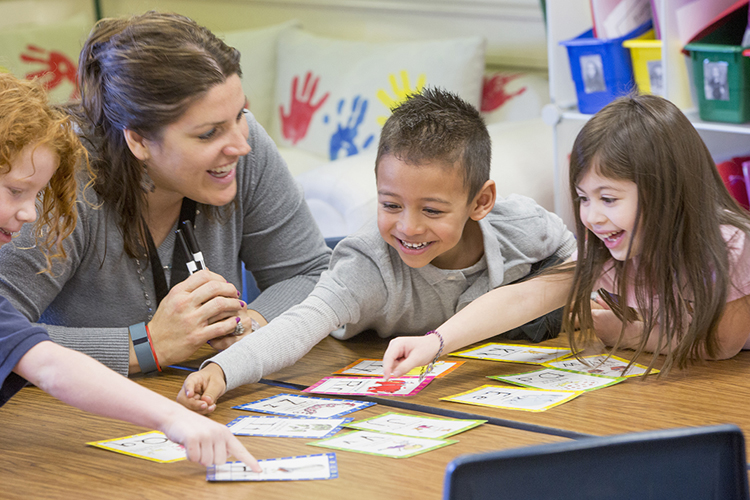 teacher with nursey kids