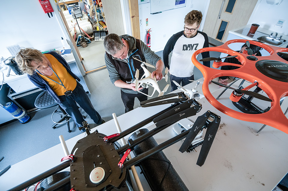 Drones in a ERI lab